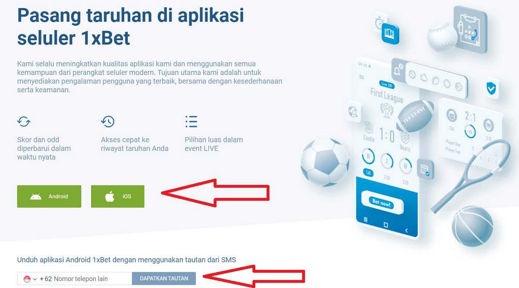 Bagaimana cara mendaftar di 1xBet dengan nomor telepon?